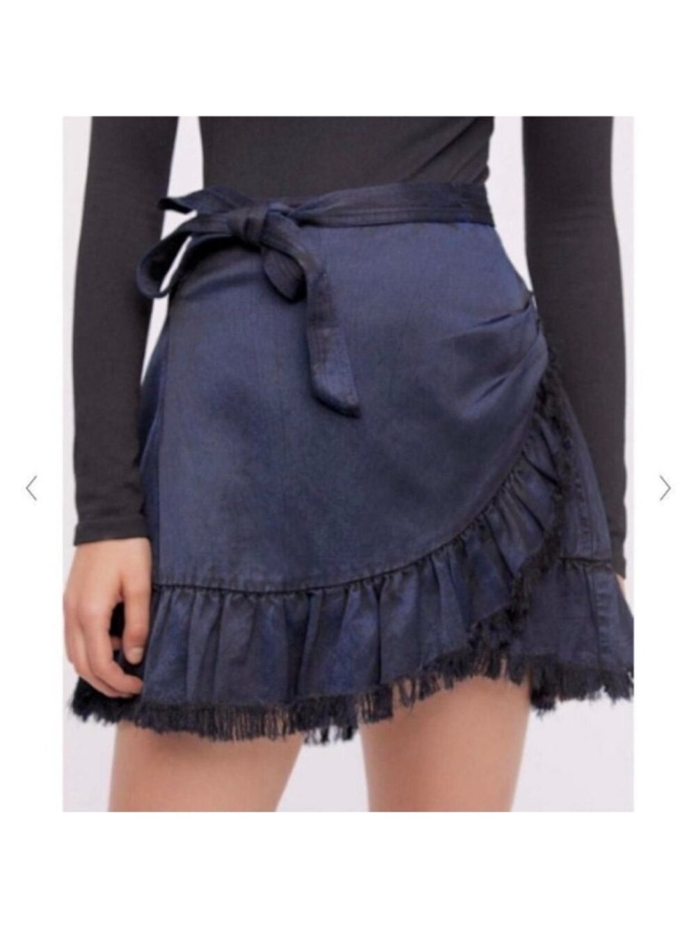 Free People One Free People One Women’s Skirt Size 6 Tuxedo Faux Wrap Asymmetric